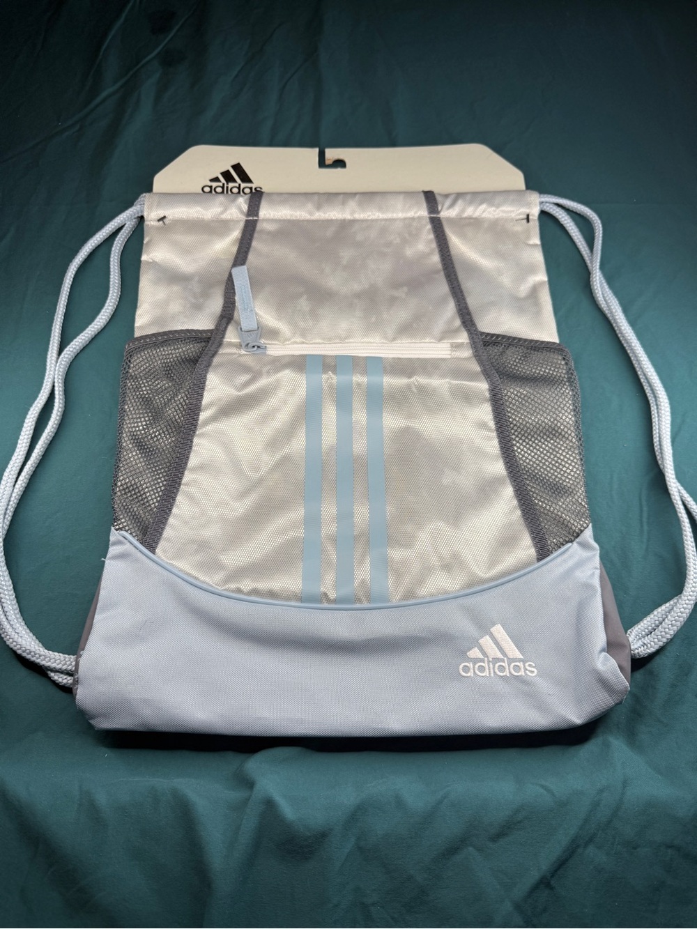 adidas Light Blue Drawstring Gym Bag